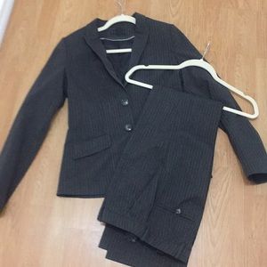 H&M Grey Pin Stripe Suit size 4 Tapered Fit